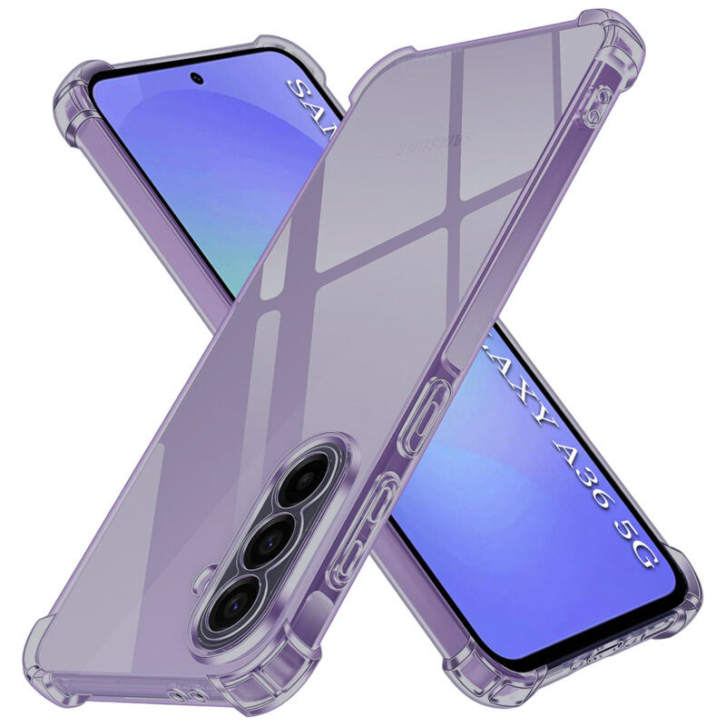 Husa Samsung Galaxy A36 5G Techsuit Shockproof Clear Silicone, fumuriu