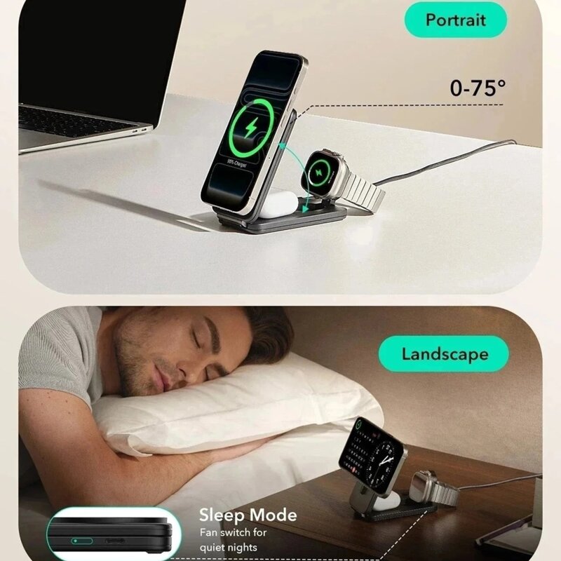 Statie de incarcare 3in1 cu adaptor MacBook ESR, 25W, 2C590