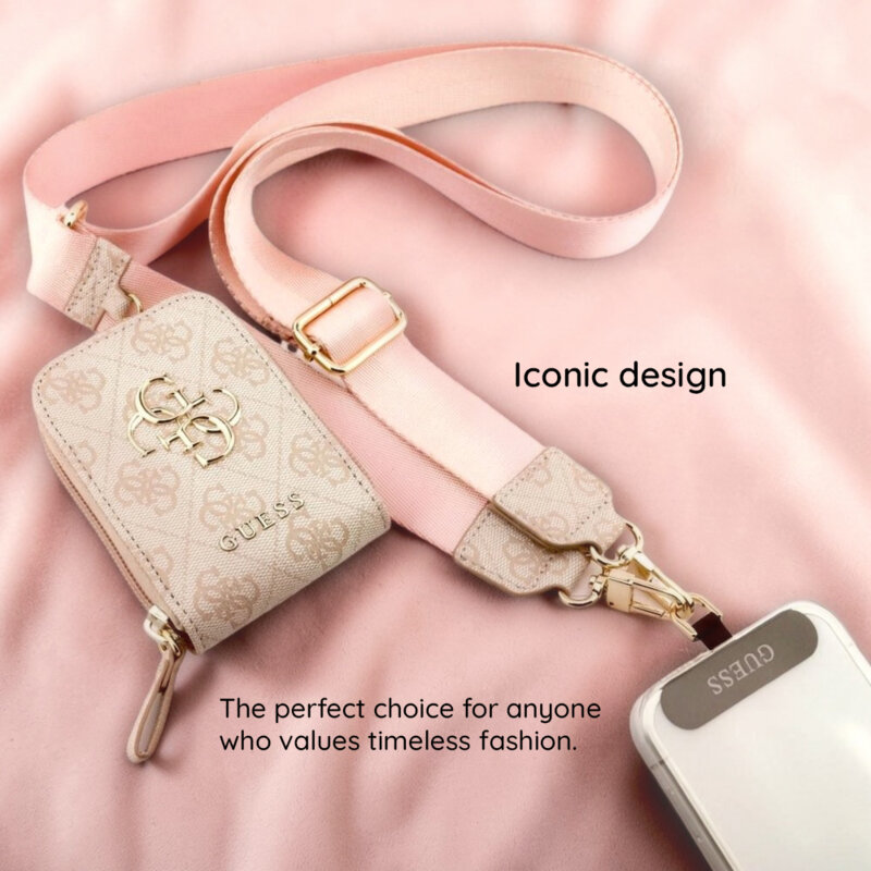 Lanyard telefon universal Guess 4G Metal Logo, roz, GUUCNKP4DGMP