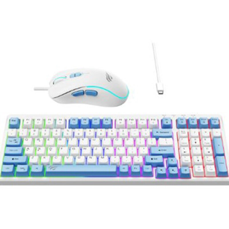 Tastatura si mouse gaming pentru laptop Havit KB891CM, alb / negru