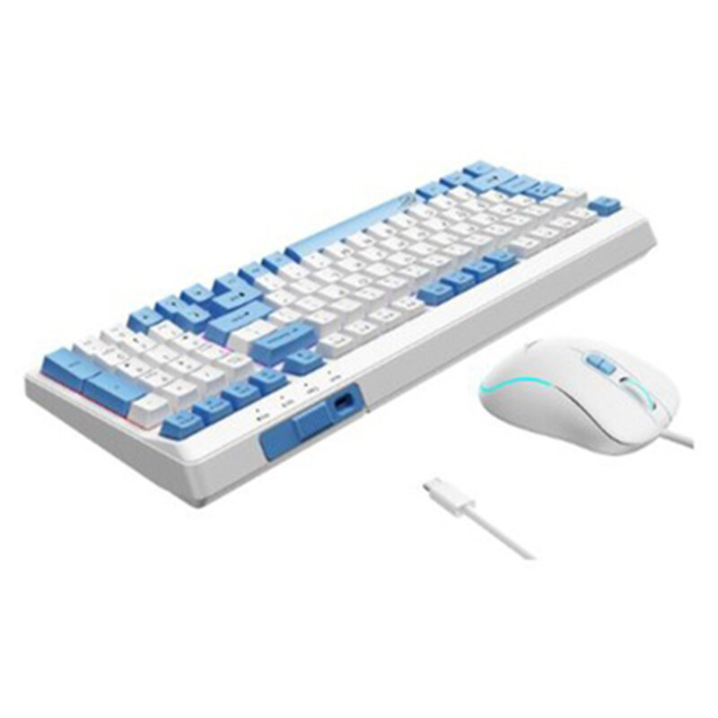 Tastatura si mouse gaming pentru laptop Havit KB891CM, alb / negru