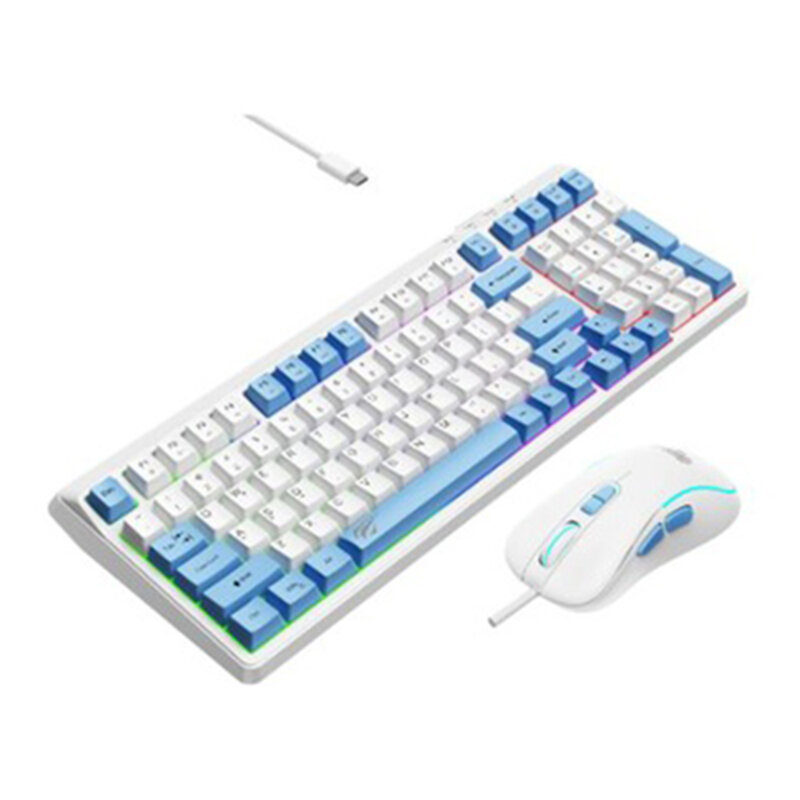 Tastatura si mouse gaming pentru laptop Havit KB891CM, alb / negru