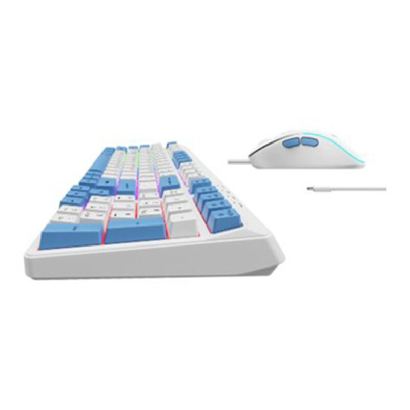 Tastatura si mouse gaming pentru laptop Havit KB891CM, alb / negru