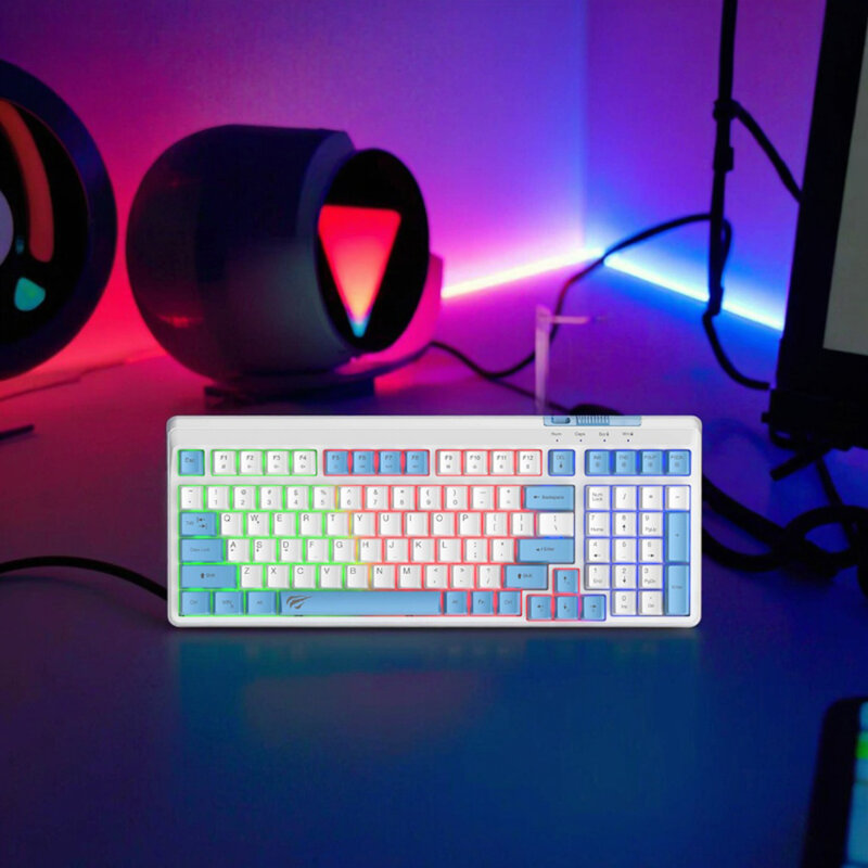 Tastatura si mouse gaming pentru laptop Havit KB891CM, alb / negru