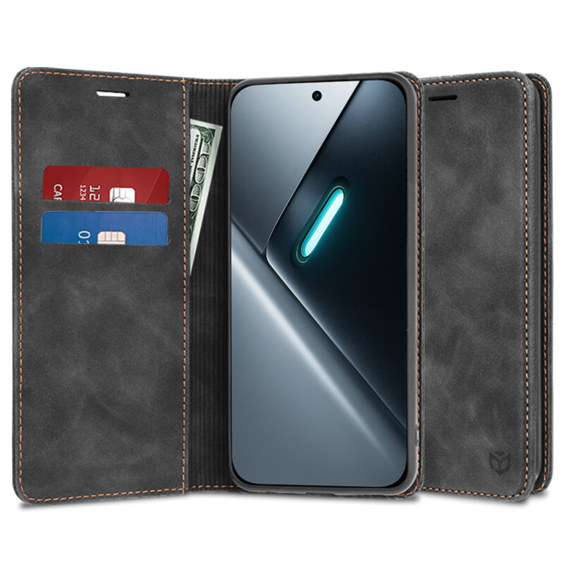 Husa piele Xiaomi Poco X8 Pro Techsuit Confy Cover, negru