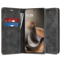 Husa piele Motorola Moto G77 Techsuit Confy Cover, negru