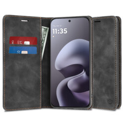 Husa piele Motorola Moto G67 Techsuit Confy Cover, negru