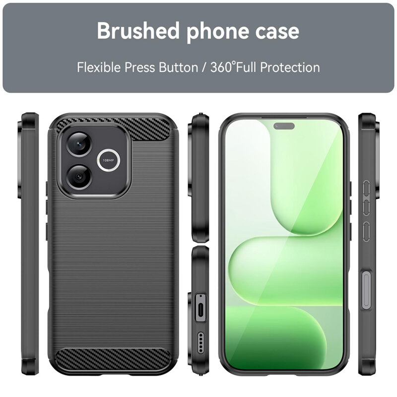 Husa Honor 600 Lite Techsuit Carbon Silicone, negru