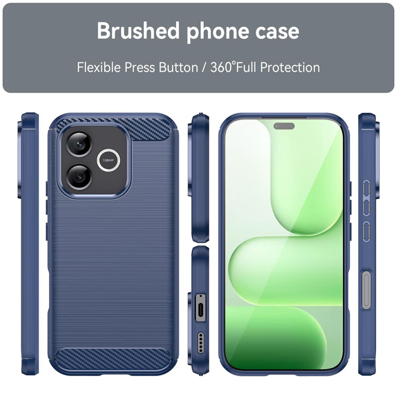 Husa Honor 600 Lite Techsuit Carbon Silicone, albastru