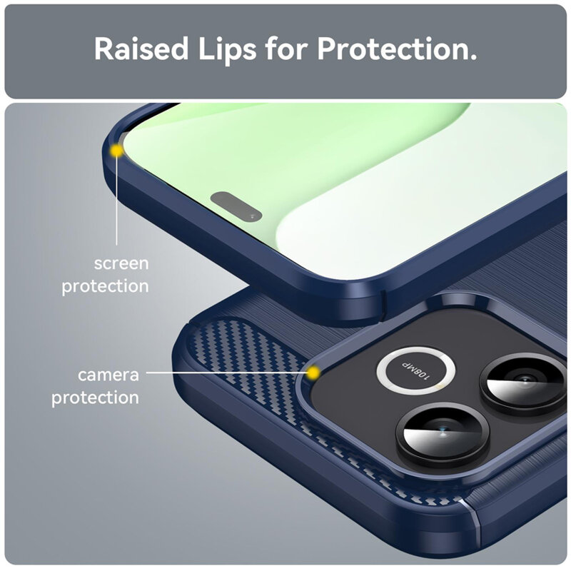 Husa Honor 600 Lite Techsuit Carbon Silicone, albastru