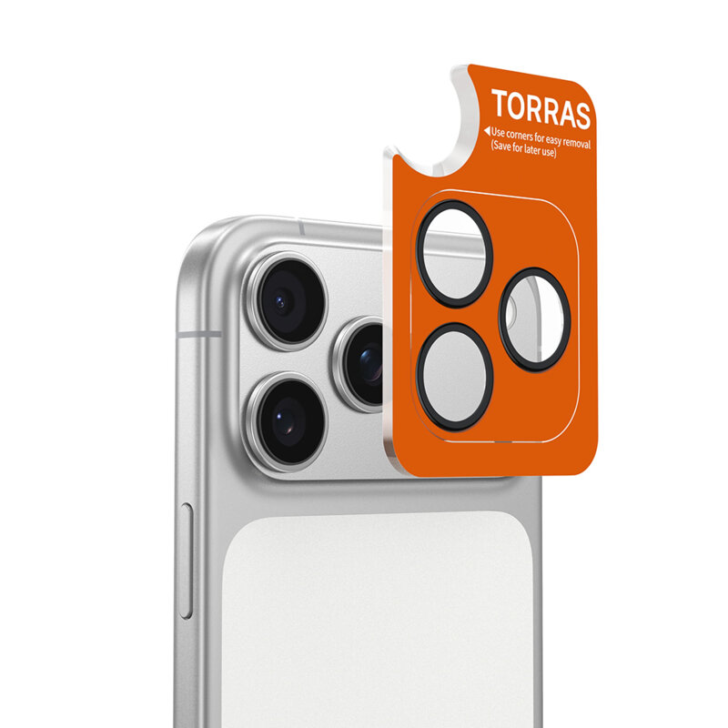 Folie camera iPhone 17 Pro Max Torras Lensguard Camera Protector, gri