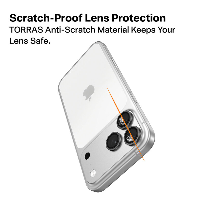 Folie camera iPhone 17 Pro Max Torras Lensguard Camera Protector, negru