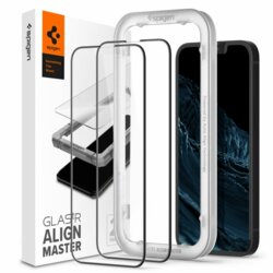 Folie sticla iPhone 13 Pro Spigen Glas.tR Align Master, transparenta