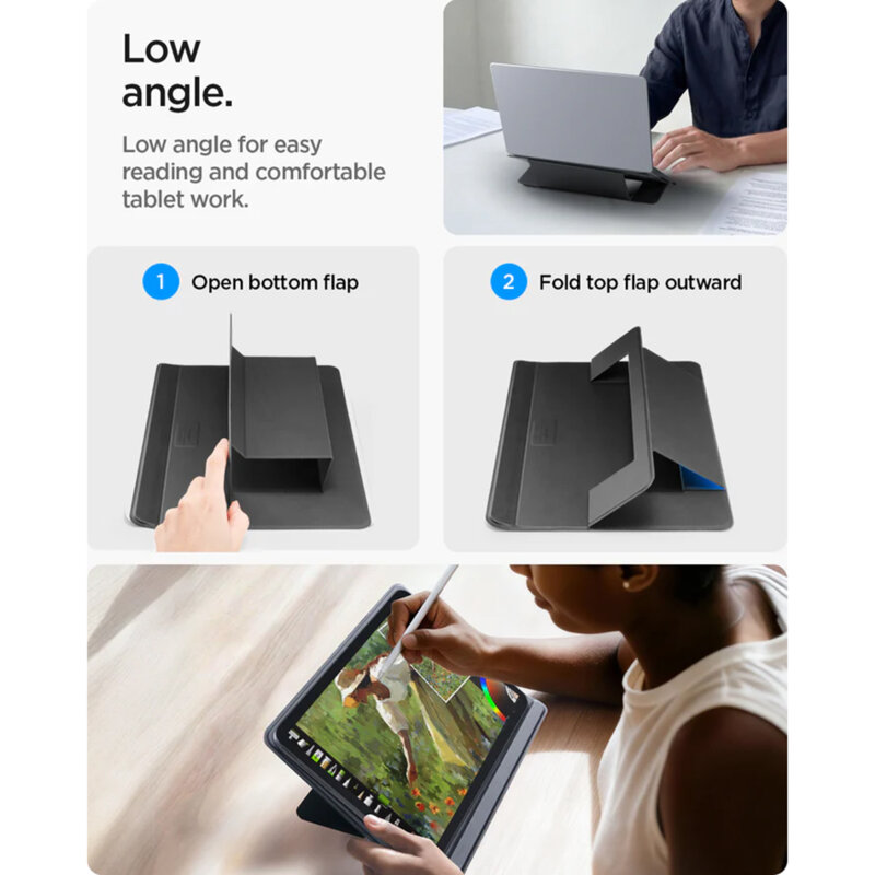 Suport laptop, tableta reglabil Spigen, negru, LD201-S7