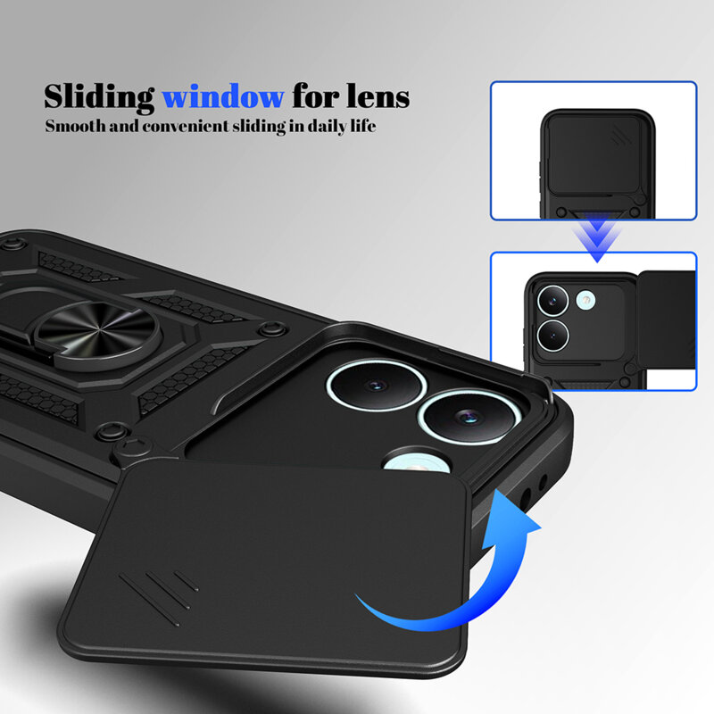 Husa Honor 600 Lite protectie camera Techsuit CamShield Series, negru