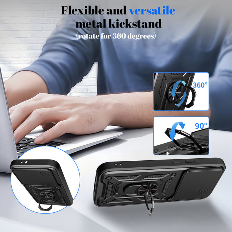 Husa Honor 600 Lite protectie camera Techsuit CamShield Series, albastru