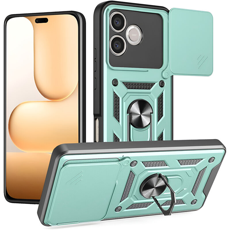 Husa Honor 600 Lite protectie camera Techsuit CamShield Series, verde