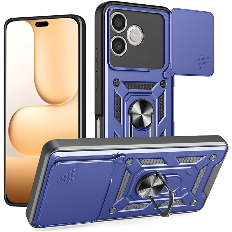 Husa Honor 600 Lite protectie camera Techsuit CamShield Series, albastru