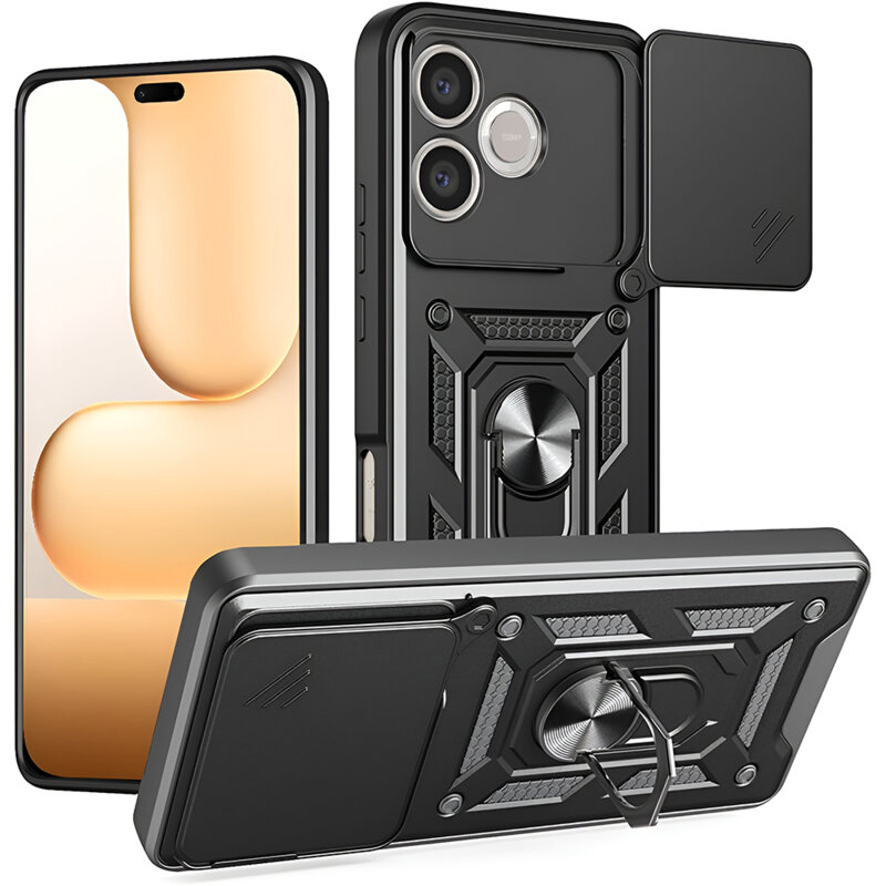 Husa Honor 600 Lite protectie camera Techsuit CamShield Series, negru