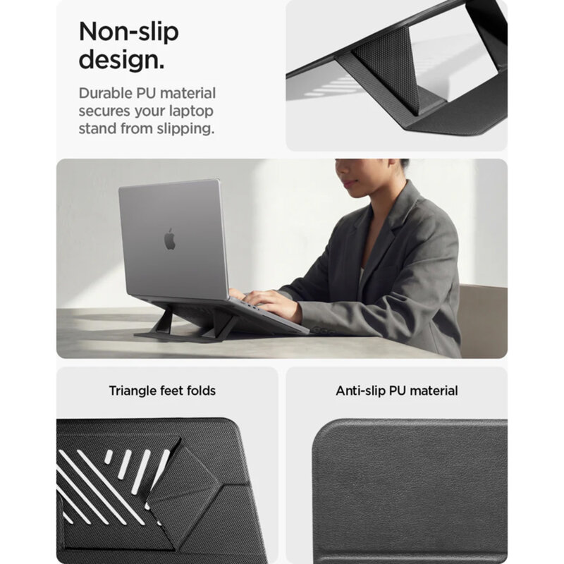 Suport laptop, tablata reglabil Spigen, negru, AMP11115