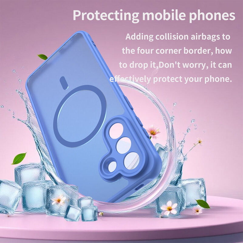 Husa Samsung Galaxy A56 5G Techsuit HaloFrost II MagSafe, albastru