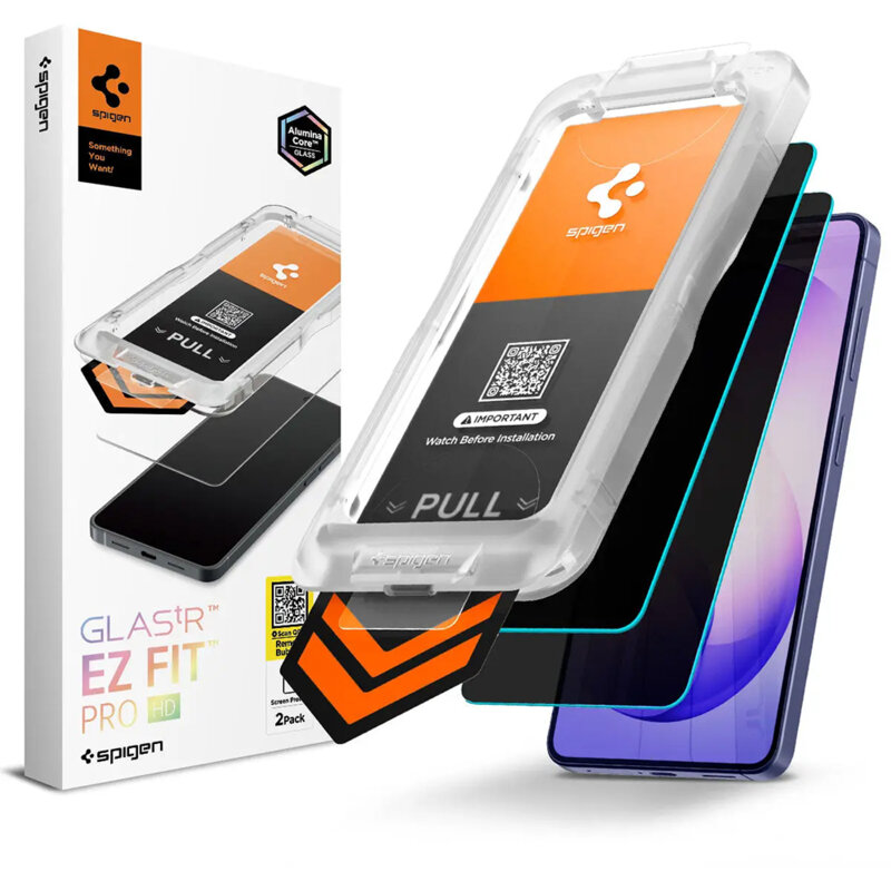[Pachet 2x] Folie Samsung Galaxy S26 Plus Spigen Glas.tR EZ Fit Pro HD, privacy