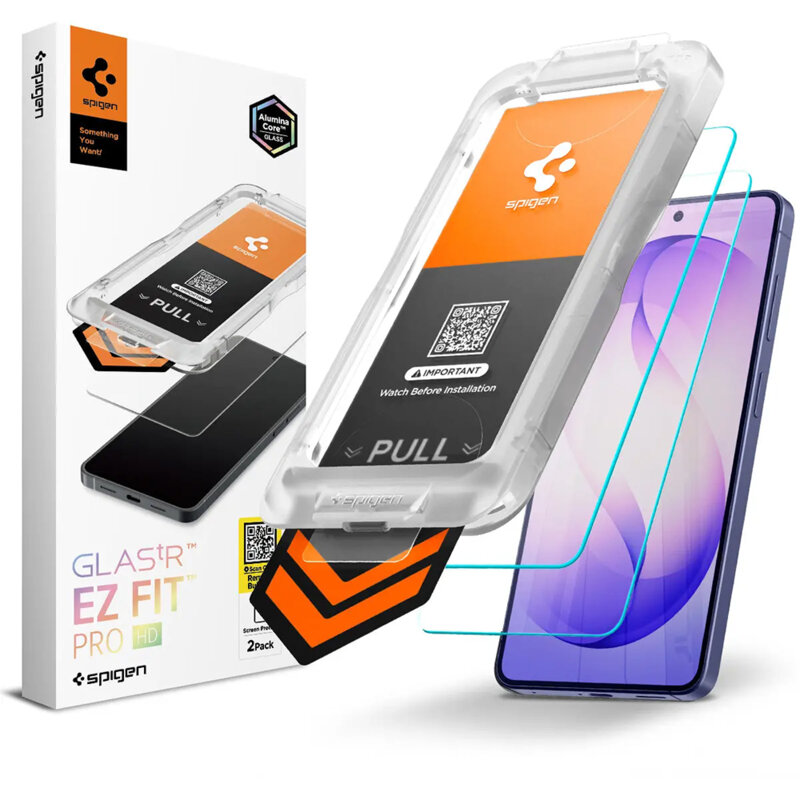 [Pachet 2x] Folie Samsung Galaxy S26 Plus Spigen Glas.tR EZ Fit Pro HD, transparenta