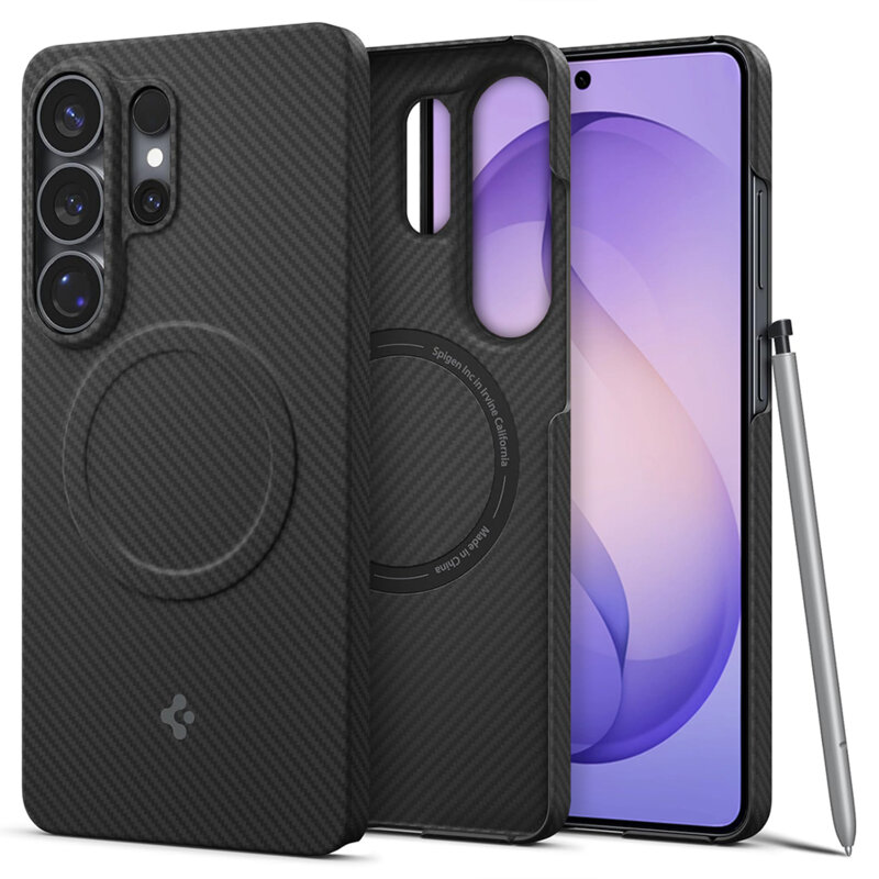Husa Samsung Galaxy S26 Ultra Spigen Air Skin Aramid MagFit, negru
