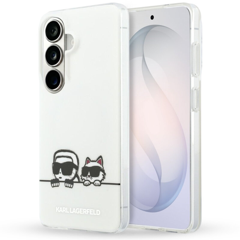 Husa Samsung Galaxy S26 Karl Lagerfeld IML K&C Peekaboo Logo MagSafe, KLHMS26S6HPKACH, alb