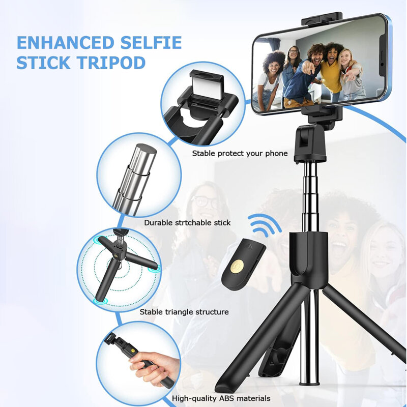 Selfie Stick Bluetooth cu telecomanda si tripod Techsuit K07