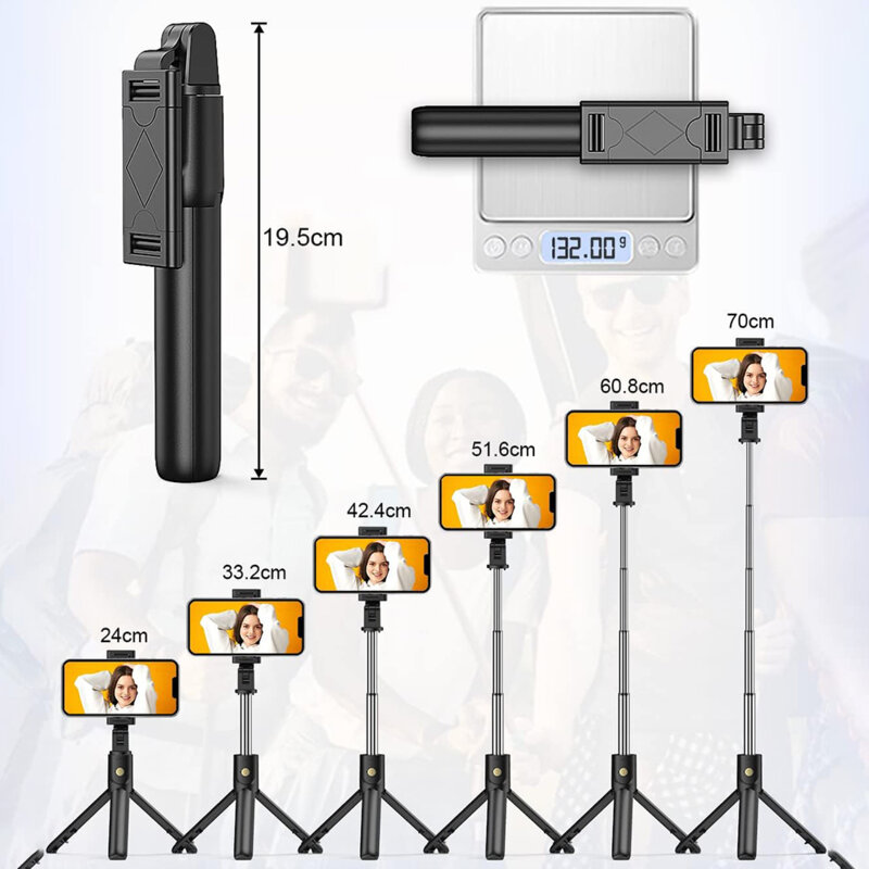 Selfie Stick Bluetooth cu telecomanda si tripod Techsuit K07