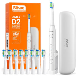 Periuta de dinti electrica sonica cu 8 capete Bitvae D2, alb