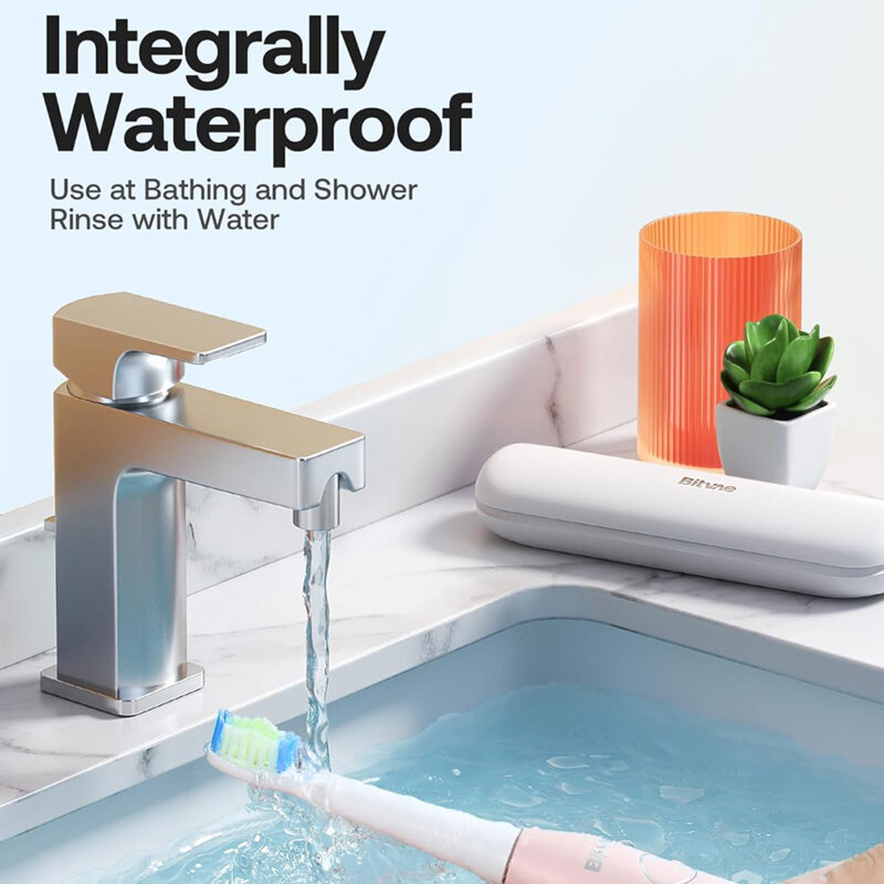 Periuta de dinti electrica sonica cu 8 capete Bitvae D2, roz