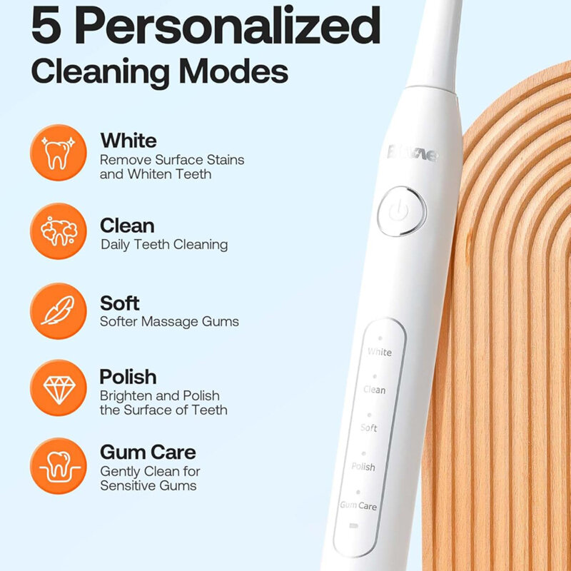 Periuta de dinti electrica sonica cu 8 capete Bitvae D2, roz