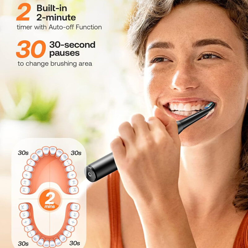 Periuta de dinti electrica sonica cu 8 capete Bitvae D2, negru