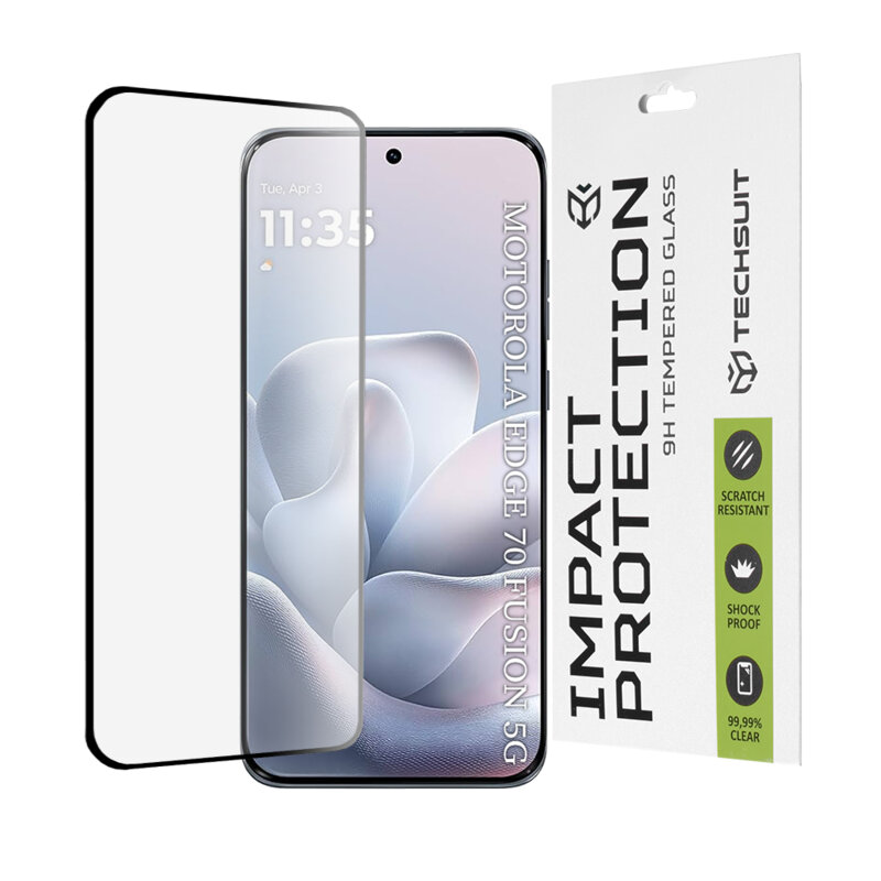 Folie sticla Motorola Edge 70 Fusion Techsuit 111D Full Glue Full Cover, negru