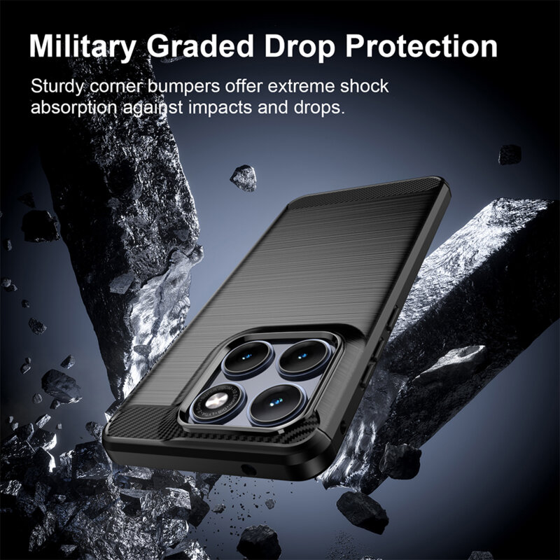 Husa Motorola Edge 70 Fusion Techsuit Carbon Silicone, negru