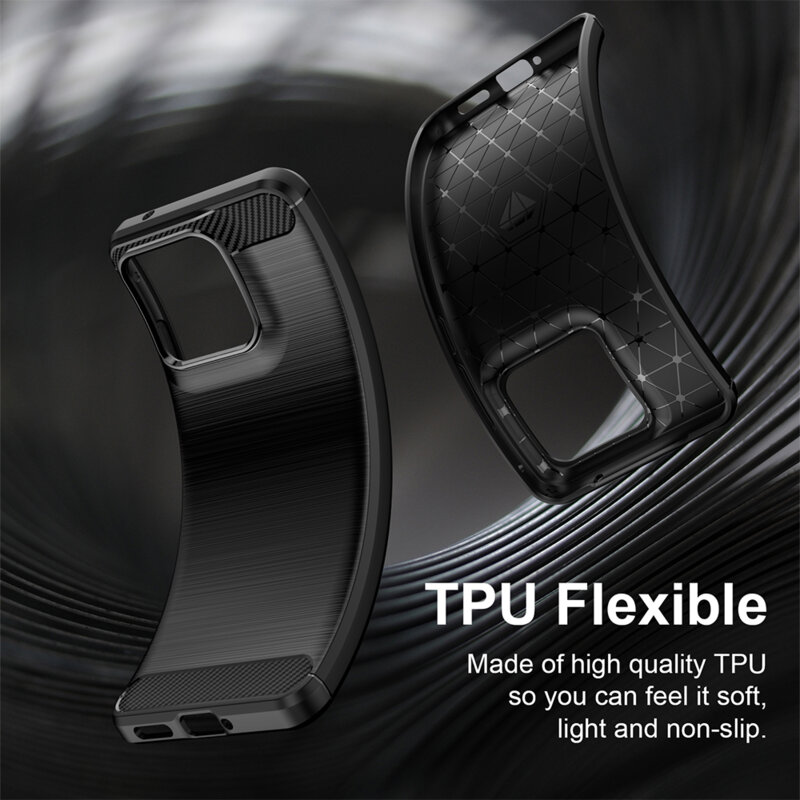 Husa Motorola Edge 70 Fusion Techsuit Carbon Silicone, negru