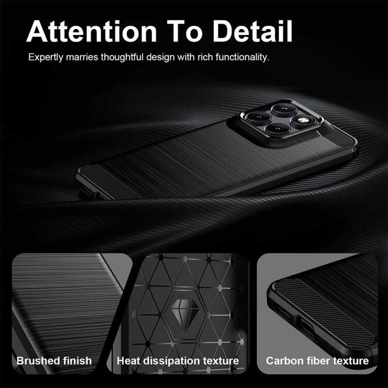 Husa Motorola Edge 70 Fusion Techsuit Carbon Silicone, negru