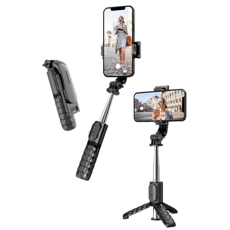 Mini selfie stick Bluetooth cu telecomanda Techsuit Q11, 74cm