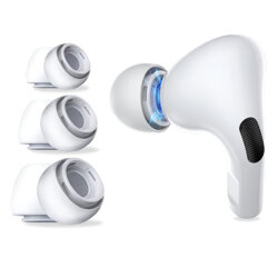 [Pachet 3x] Dopuri casti AirPods Pro 1 din silicon premium Techsuit ET1, alb