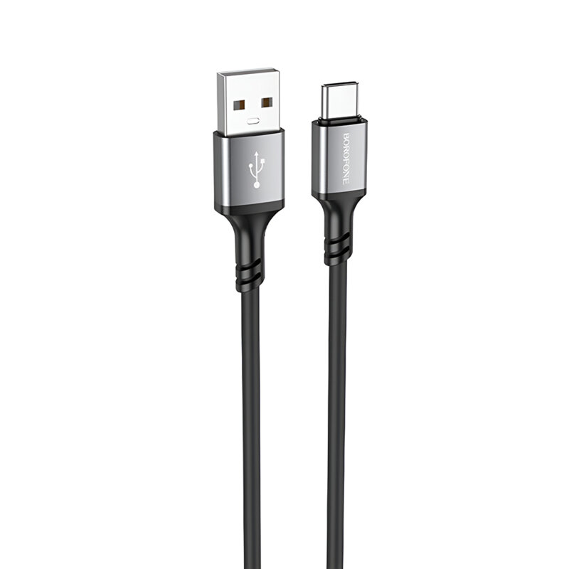 Cablu de date USB la Type-C 3A, 1m Borofone Famous, negru, BX83