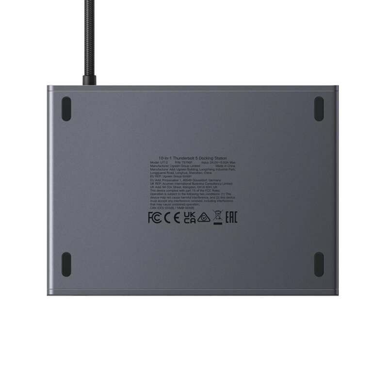 Docking station Type-C, RJ45, DP, SD/TF Ugreen 75795F, 8K, 120Gbps, gri