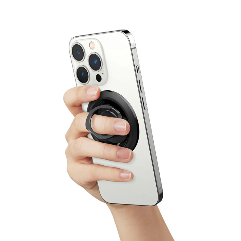 Inel magnetic, suport telefon MagSafe Spigen O-Mag OM100, negru