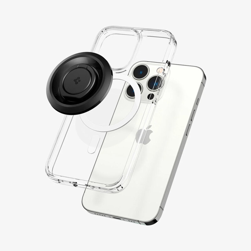 Inel magnetic, suport telefon MagSafe Spigen O-Mag OM100, negru