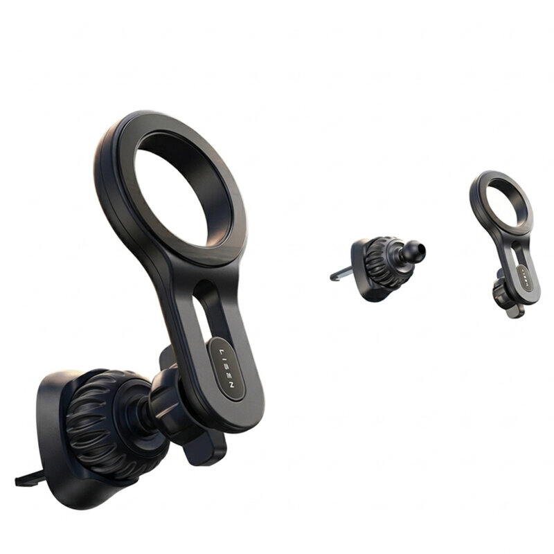 Suport de telefon auto magnetic Lisen, rotativ 360°, negru