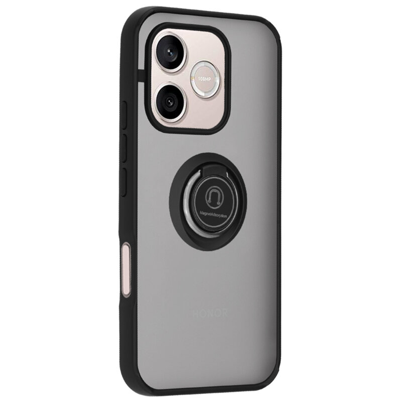 Husa Honor 600 Lite Techsuit Glinth cu inel suport stand magnetic, negru