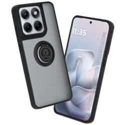 Husa Motorola Edge 70 Fusion Techsuit Glinth cu inel suport stand magnetic, negru