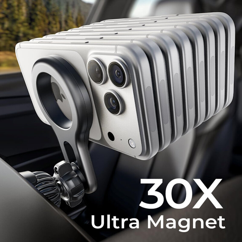 Suport de telefon auto magnetic Lisen, rotativ 360°, negru