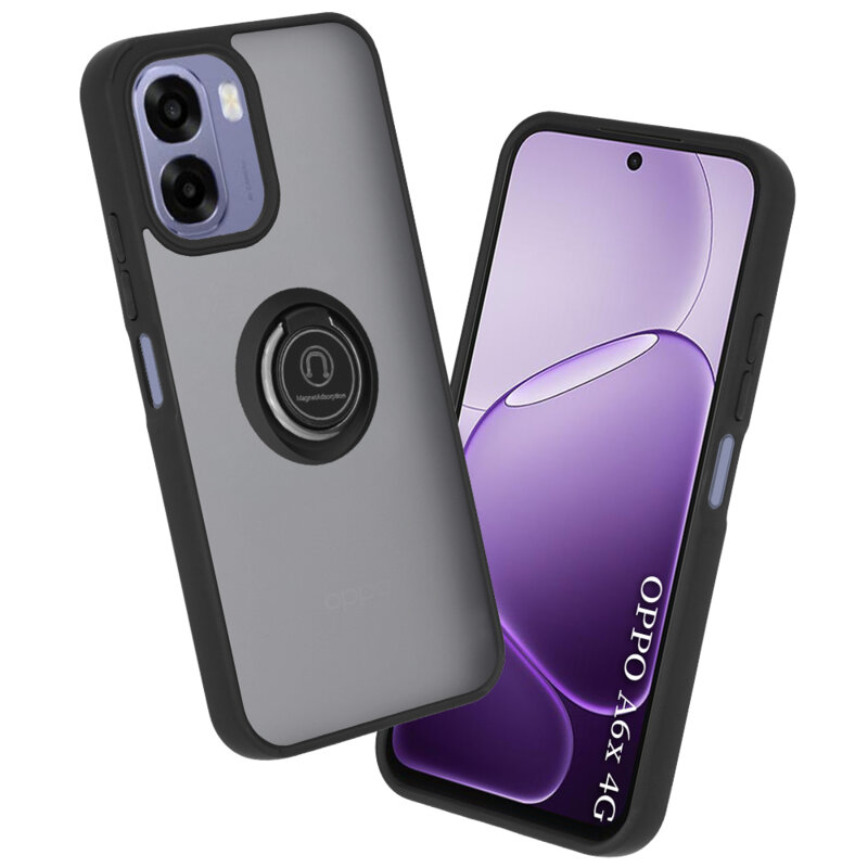 Husa Oppo A6x 4G Techsuit Glinth cu inel suport stand magnetic, negru